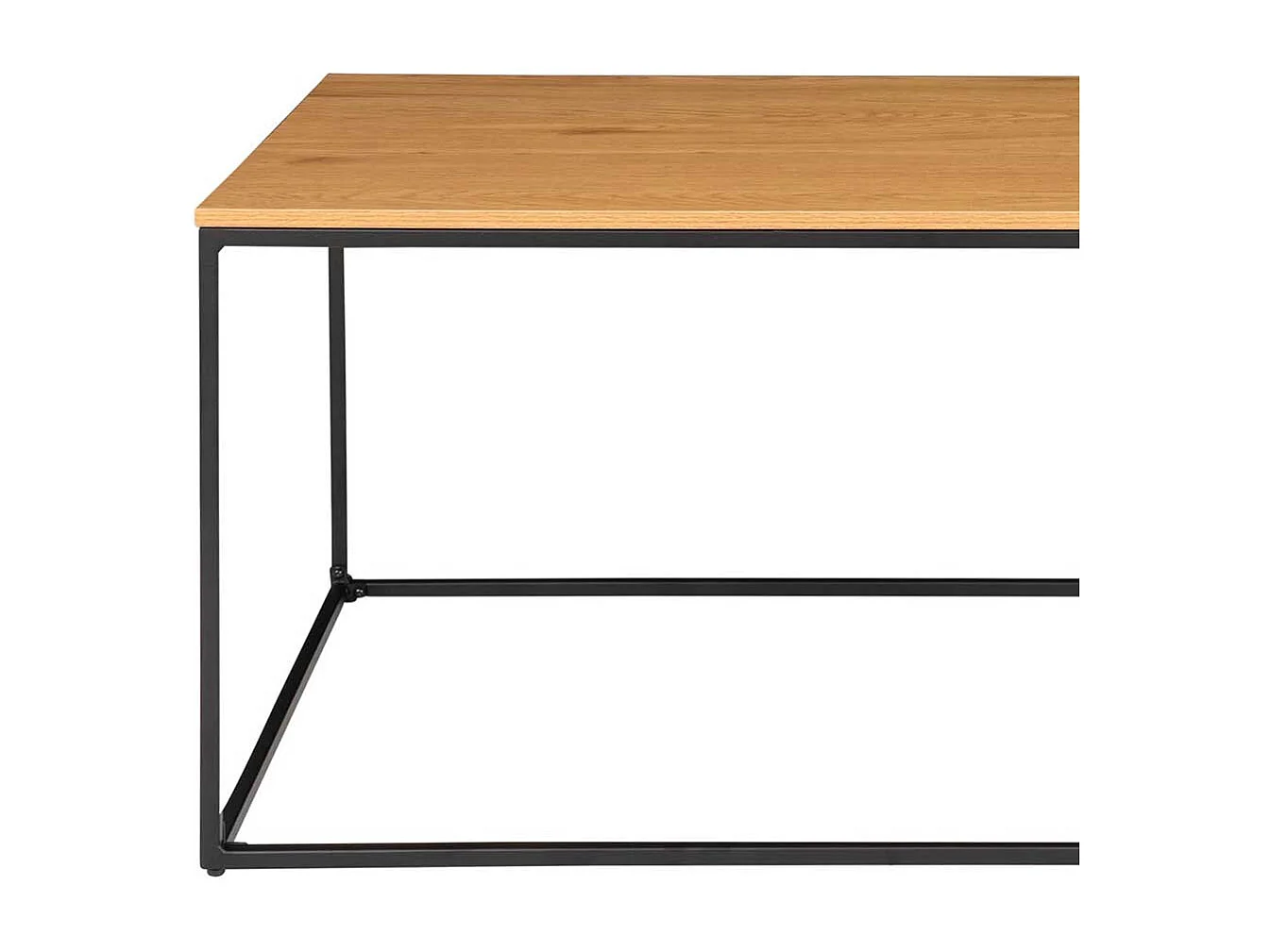 Sofa Tisch in Schwarz und Eichefarben rechteckig