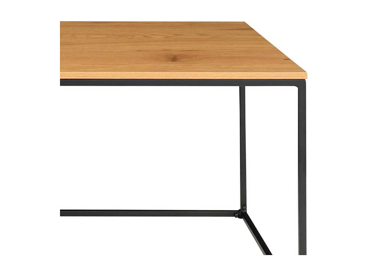 Sofa Tisch in Schwarz und Eichefarben rechteckig