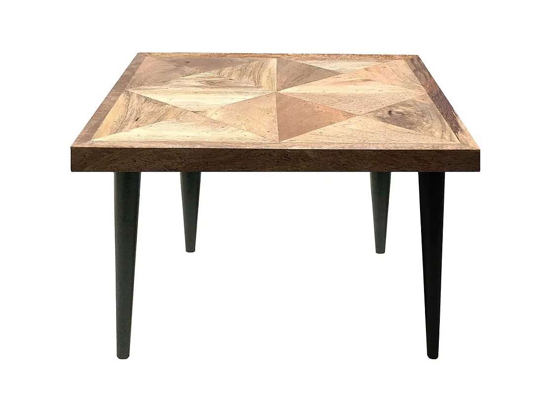 Couchtisch Sofatisch aus Mangobaum Massivholz und Metall