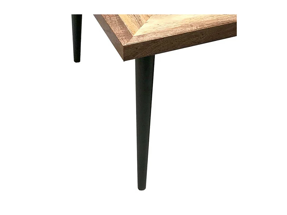 Couchtisch Sofatisch aus Mangobaum Massivholz und Metall