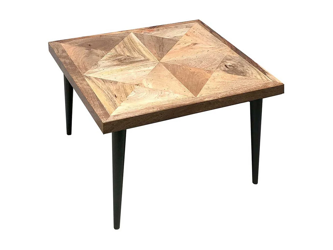 Couchtisch Sofatisch aus Mangobaum Massivholz und Metall