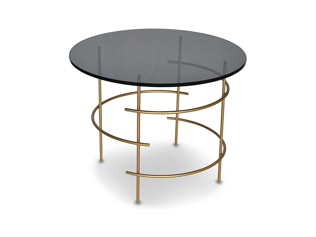 Glastisch mit Rauchglasplatte rund