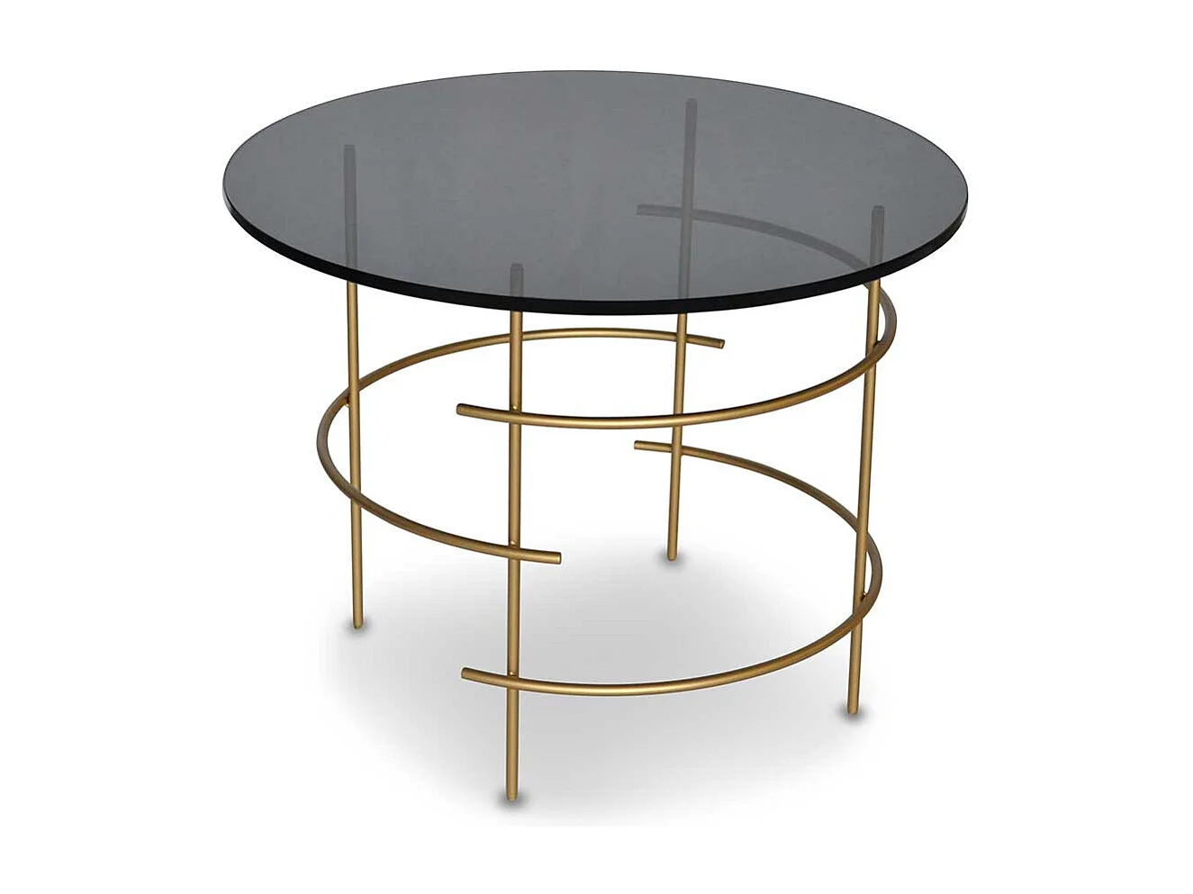 Glastisch mit Rauchglasplatte rund