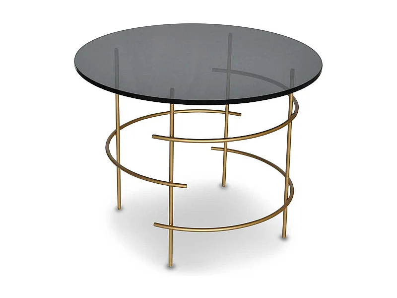 Glastisch mit Rauchglasplatte rund