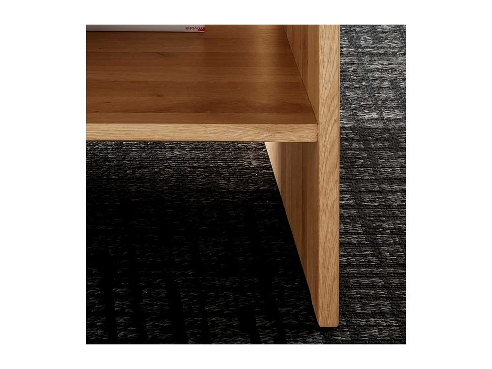 Couchtisch Wildeiche massiv mit Wangen Gestell 66 cm breit