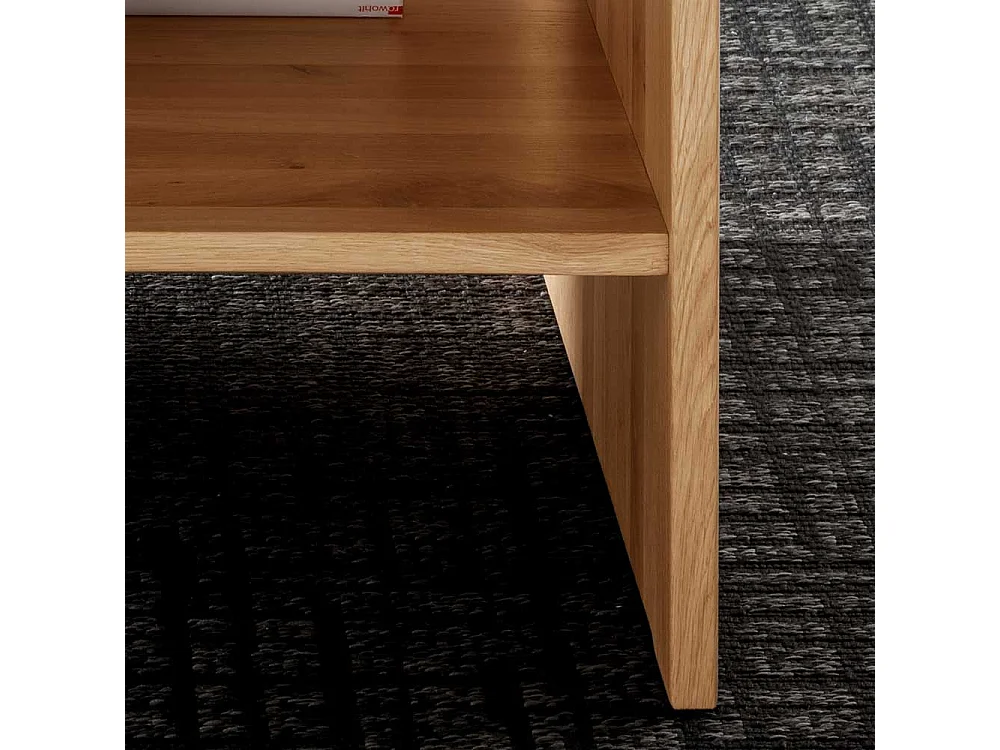 Couchtisch Wildeiche massiv mit Wangen Gestell 66 cm breit