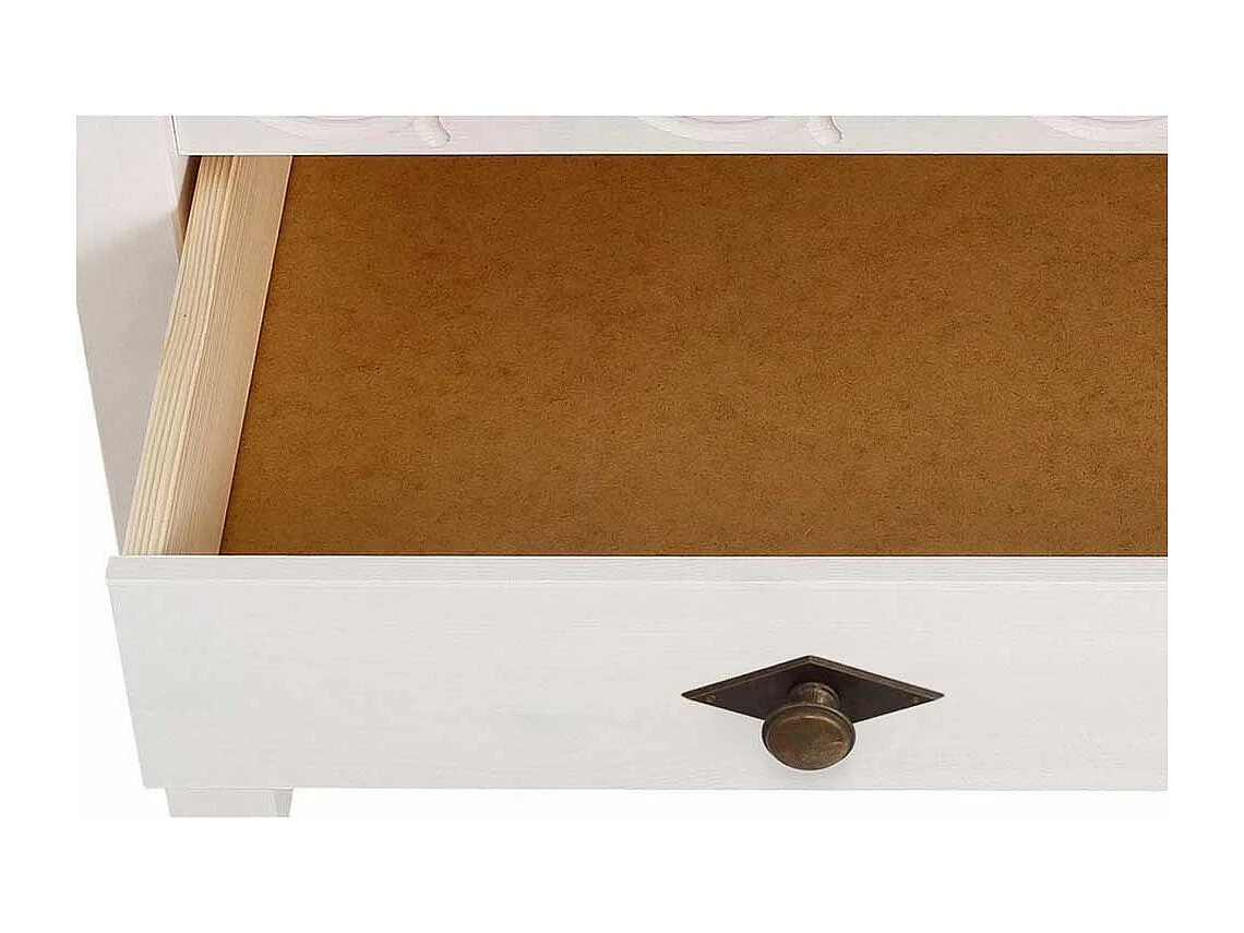 Wohnzimmer Beitisch in Weiß Kiefer Massivholz