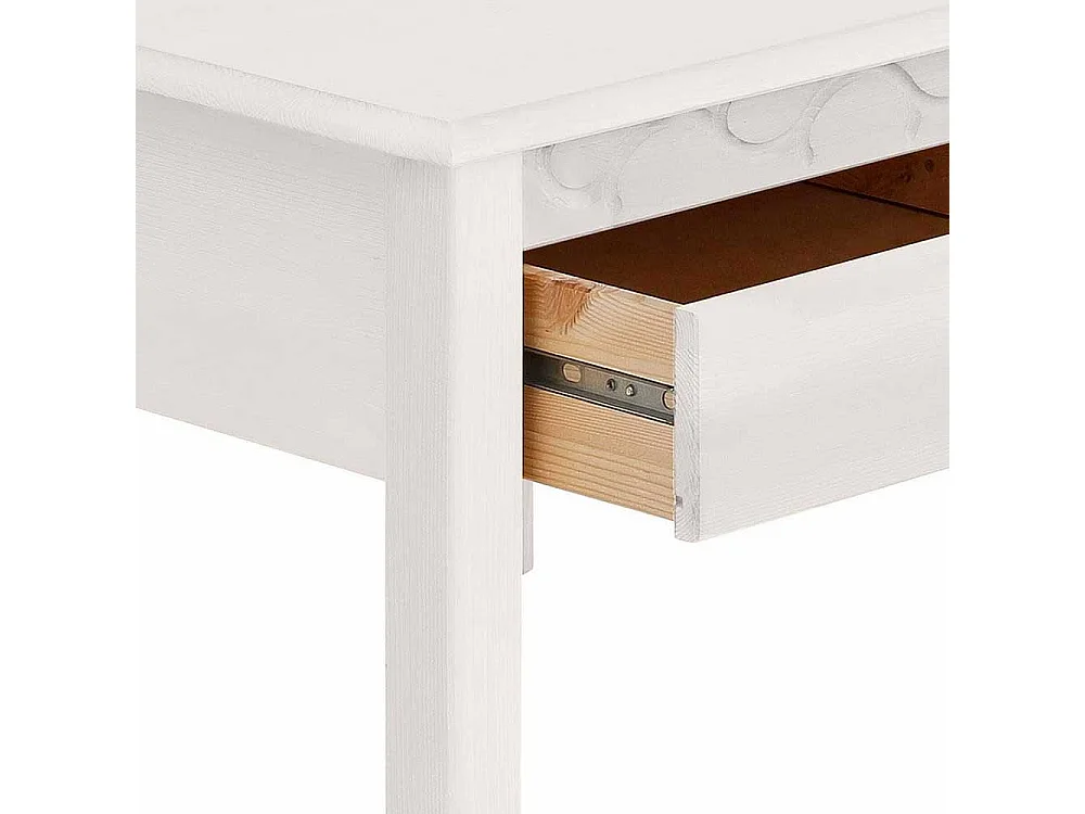 Wohnzimmer Beitisch in Weiß Kiefer Massivholz