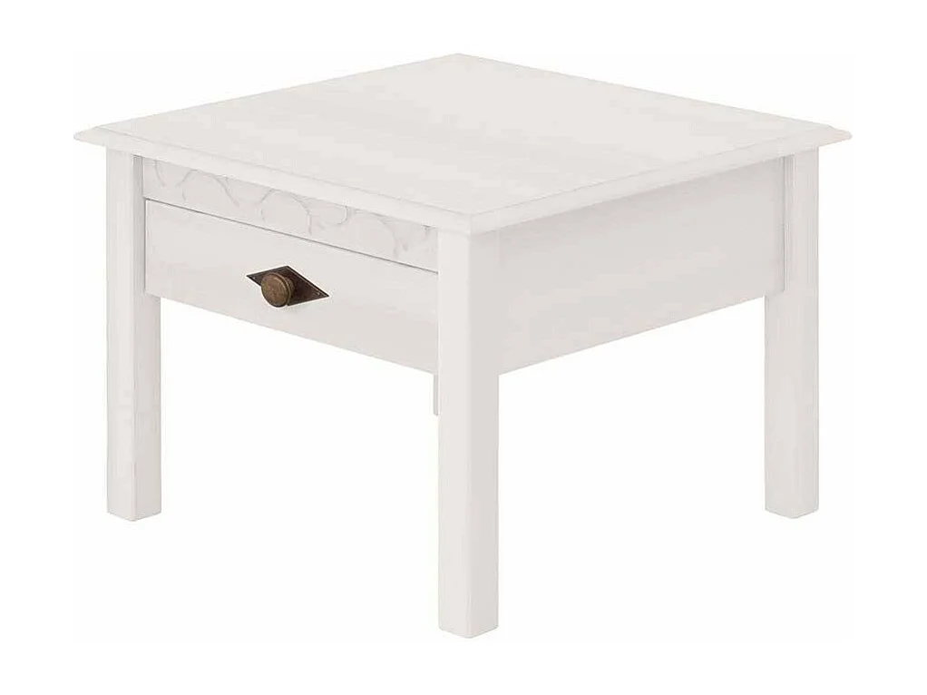 Wohnzimmer Beitisch in Weiß Kiefer Massivholz