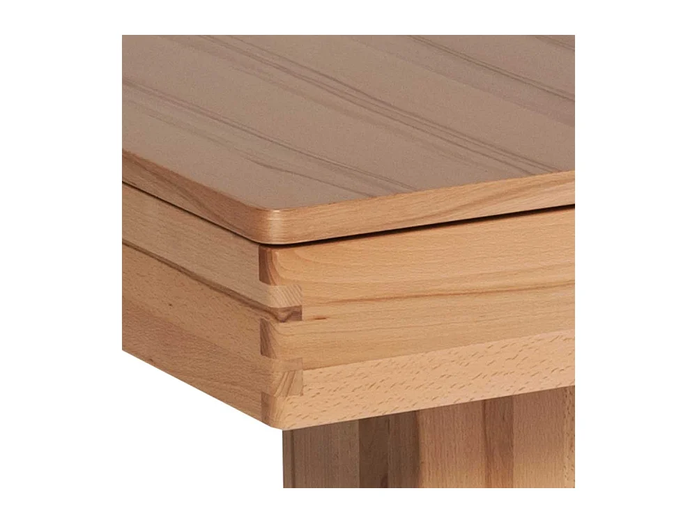 Couchtisch in Kernbuchefarben und Silber Körperdruck verstellbar