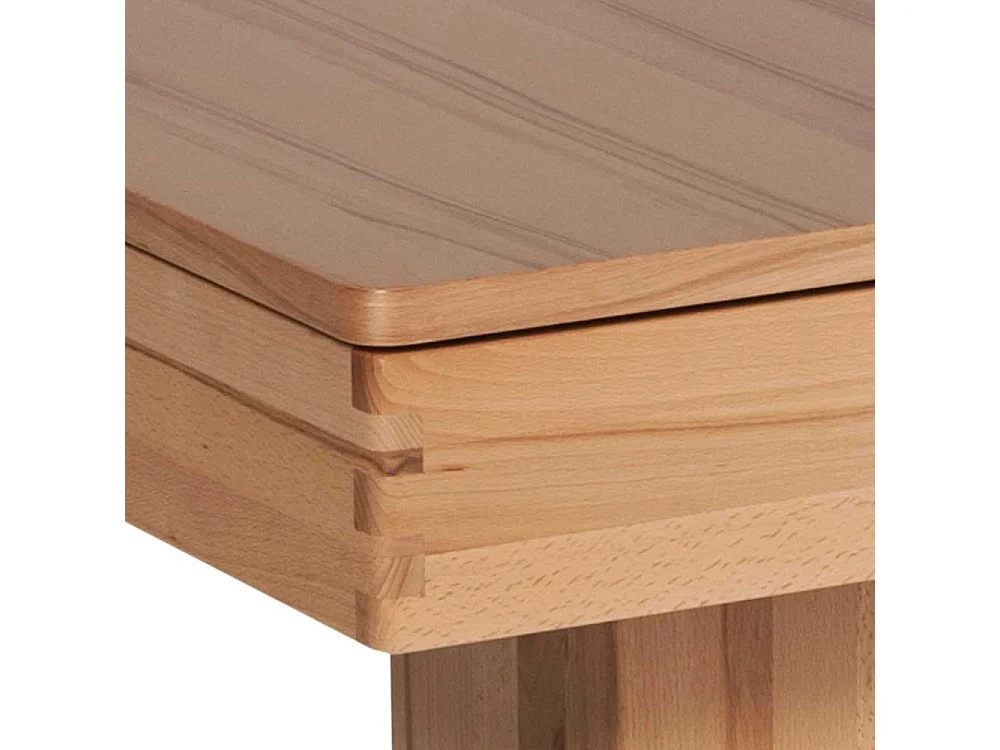 Couchtisch in Kernbuchefarben und Silber Körperdruck verstellbar