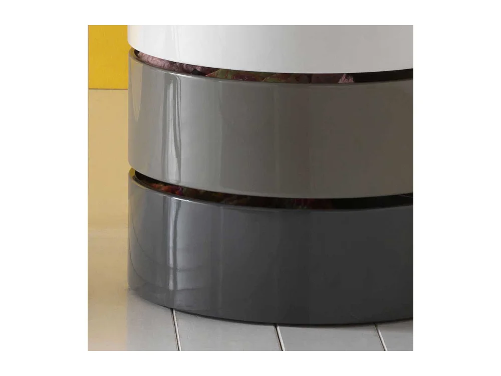 Design Couchtisch in Grau Weiß Hochglanz schwenkbar