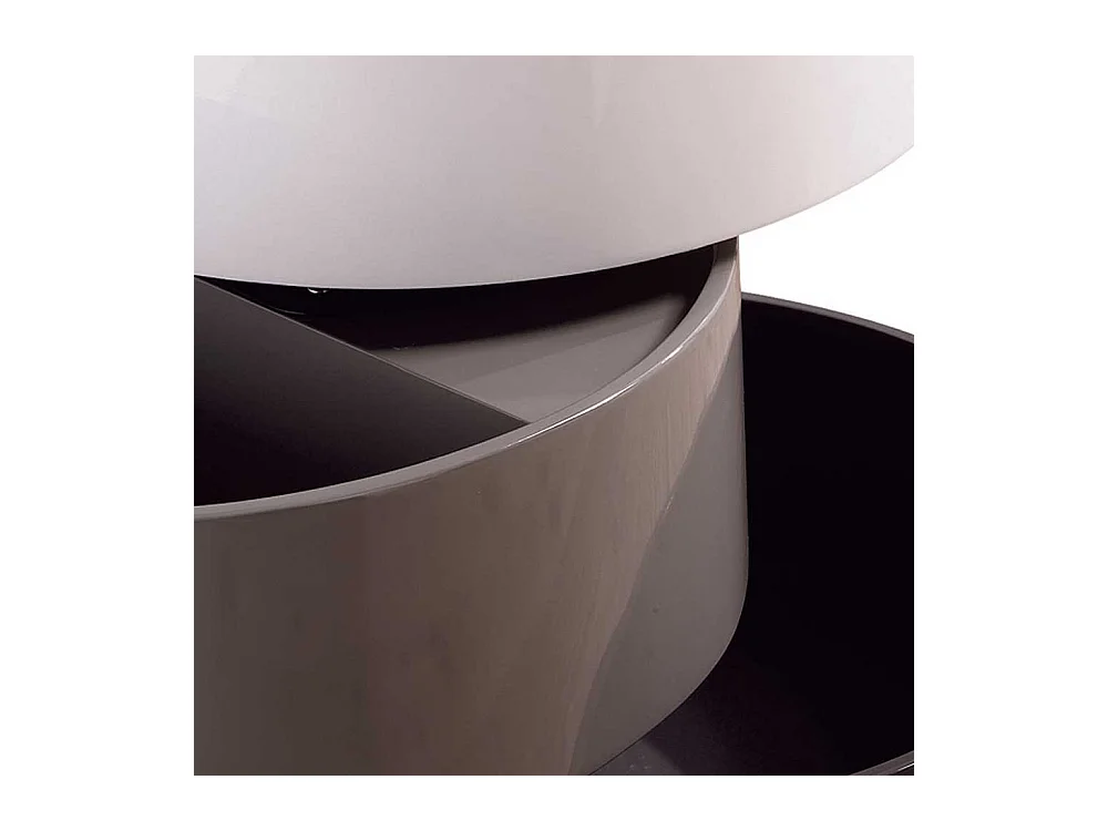 Design Couchtisch in Grau Weiß Hochglanz schwenkbar