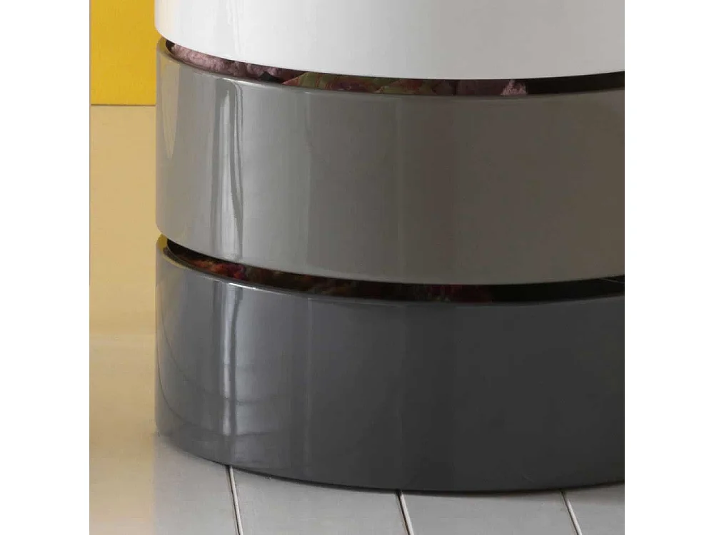 Design Couchtisch in Grau Weiß Hochglanz schwenkbar