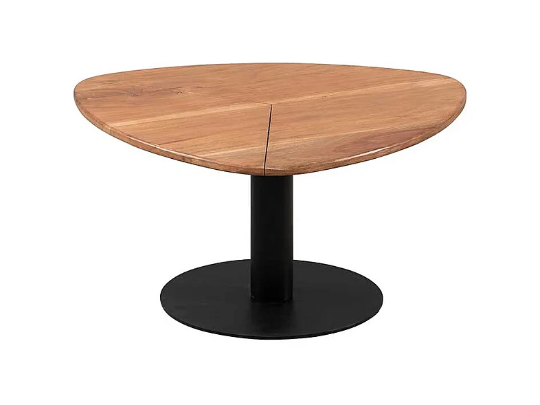 Couchtisch Holztisch massiv in Schwarz und Akaziefarben