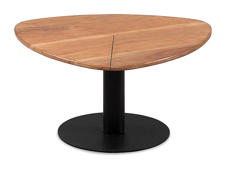 Couchtisch Holztisch massiv in Schwarz und Akaziefarben