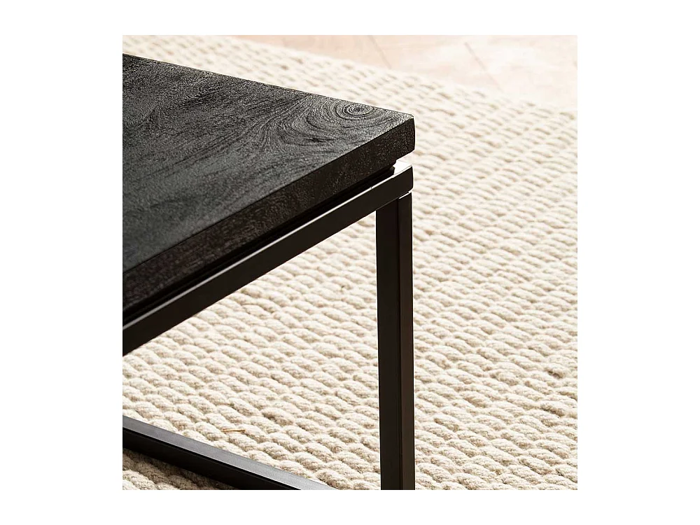 Couchtisch Sofatisch in Schwarz aus Metall und Holz