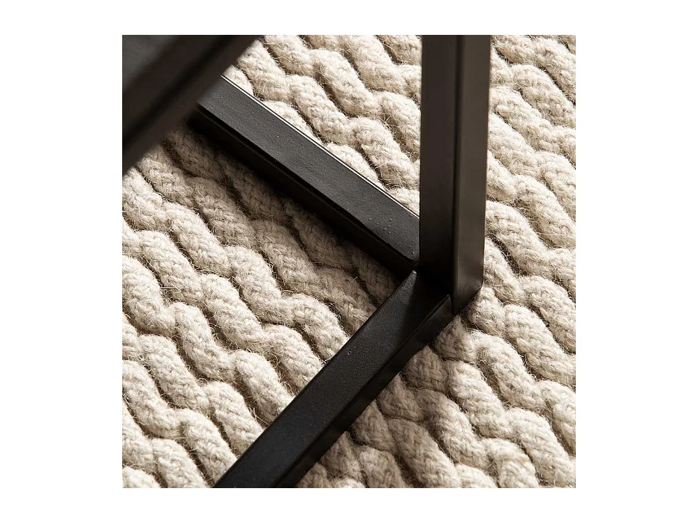 Couchtisch Sofatisch in Schwarz aus Metall und Holz