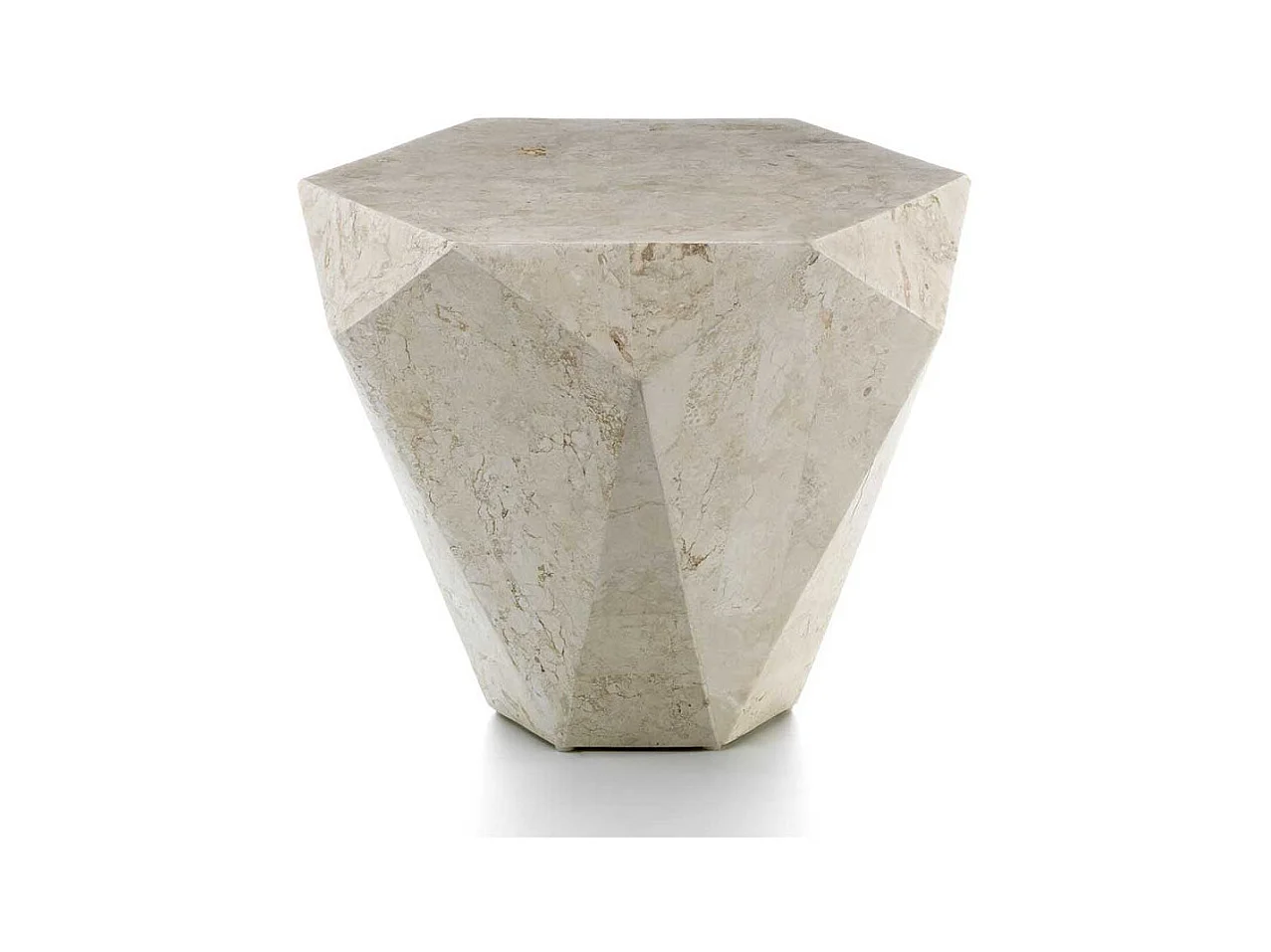 Couchtisch aus Stein Creme Weiß