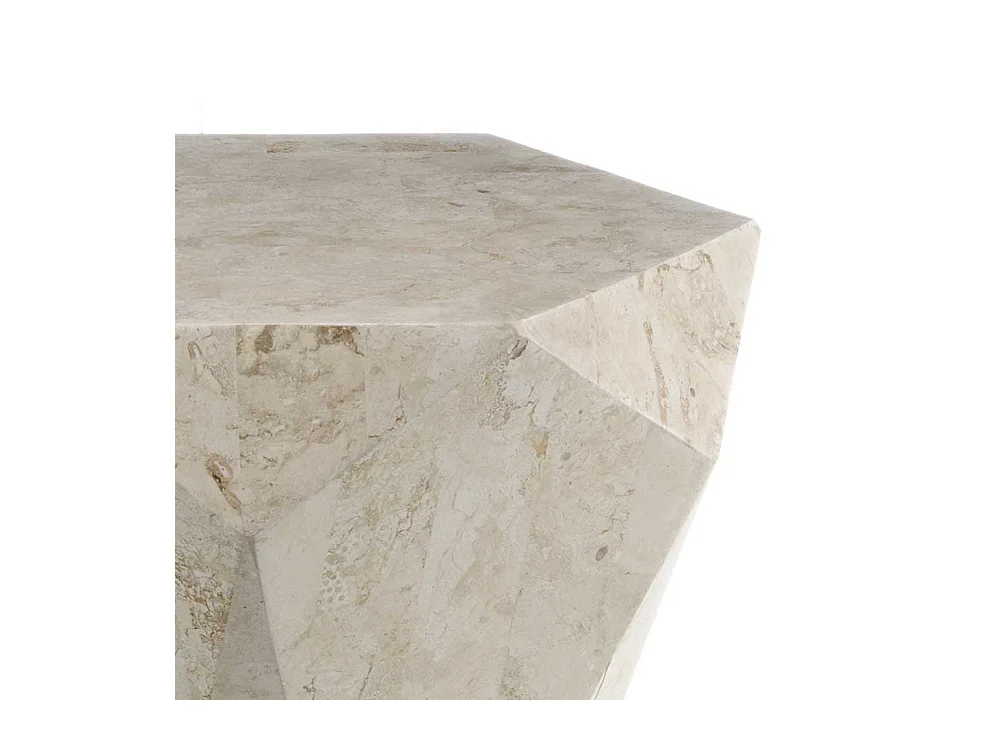 Couchtisch aus Stein Creme Weiß