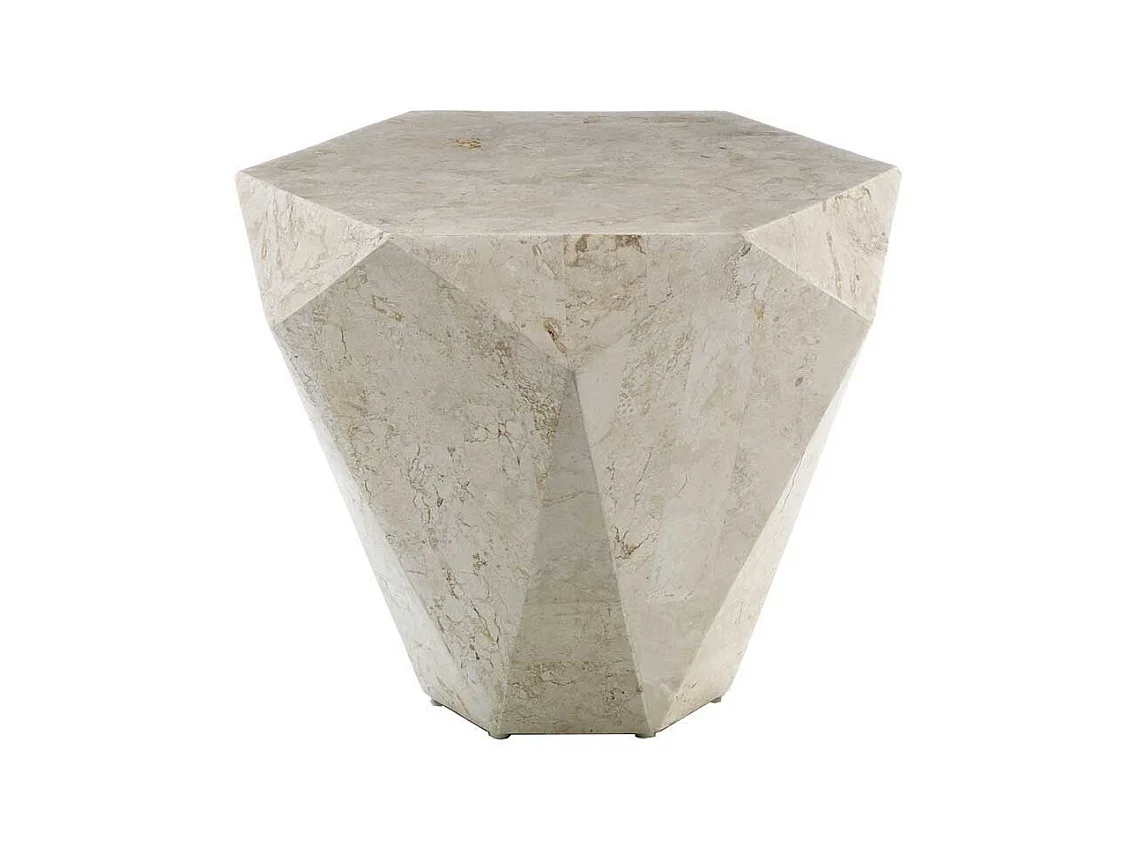 Couchtisch aus Stein Creme Weiß