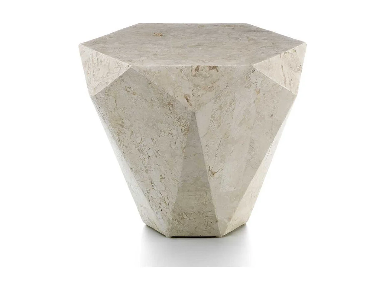 Couchtisch aus Stein Creme Weiß