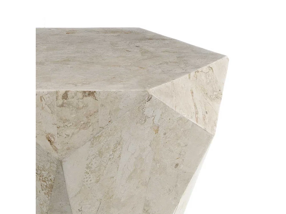 Couchtisch aus Stein Creme Weiß