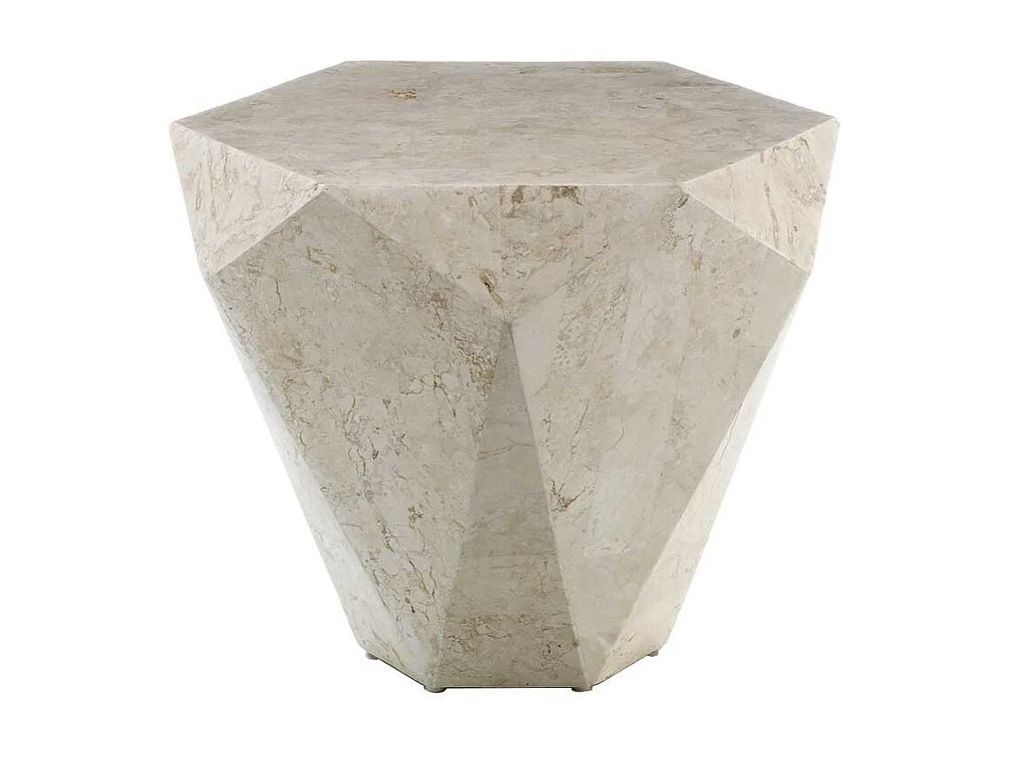Couchtisch aus Stein Creme Weiß
