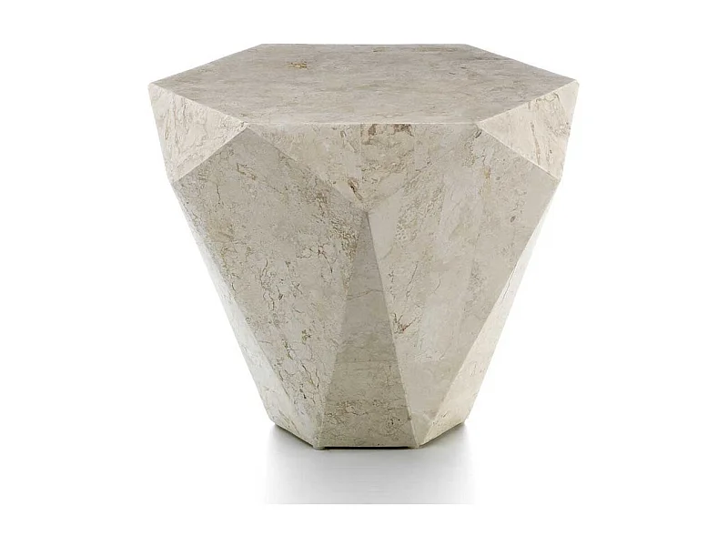Couchtisch aus Stein Creme Weiß