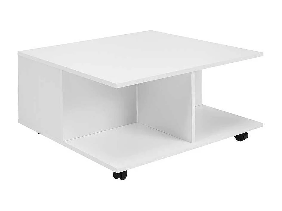 Fahrbarer Couchtisch in Weiß 70 cm breit