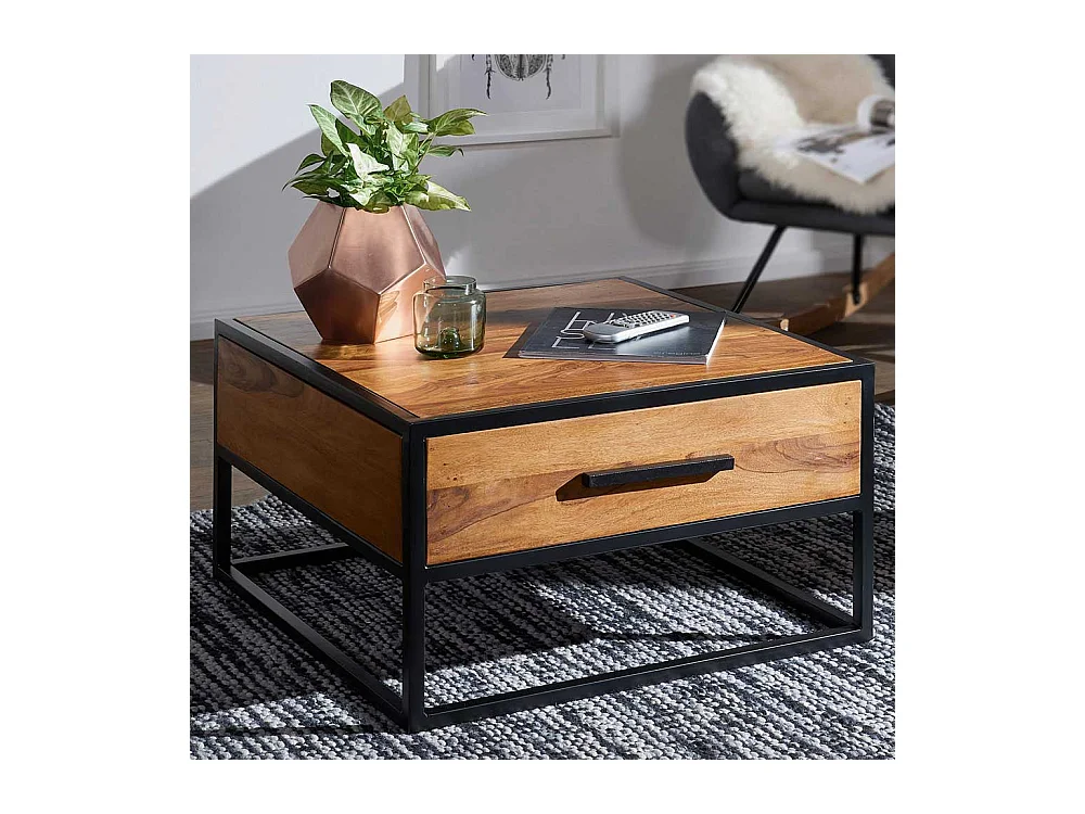 Sofatisch aus Sheesham Massivholz Eisen