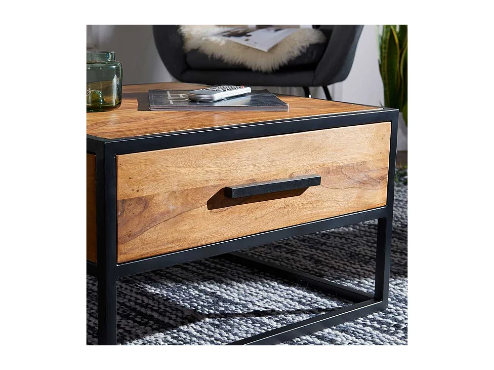 Sofatisch aus Sheesham Massivholz Eisen