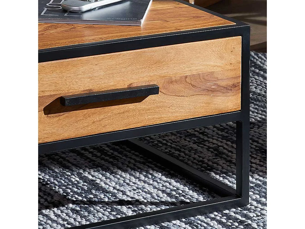 Sofatisch aus Sheesham Massivholz Eisen