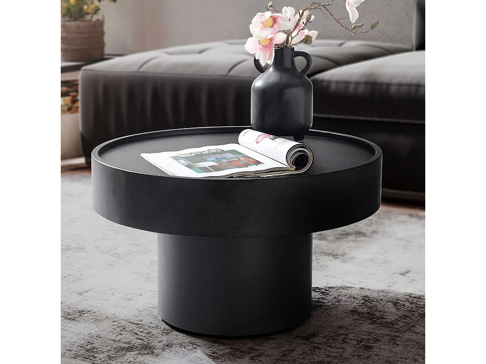 Designercouchtisch Sofatisch in Schwarz aus Metall