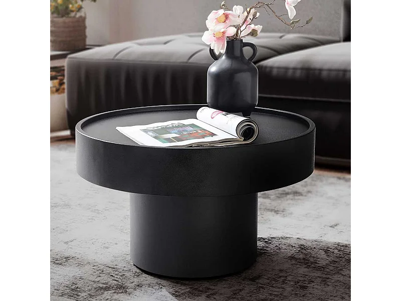 Designercouchtisch Sofatisch in Schwarz aus Metall