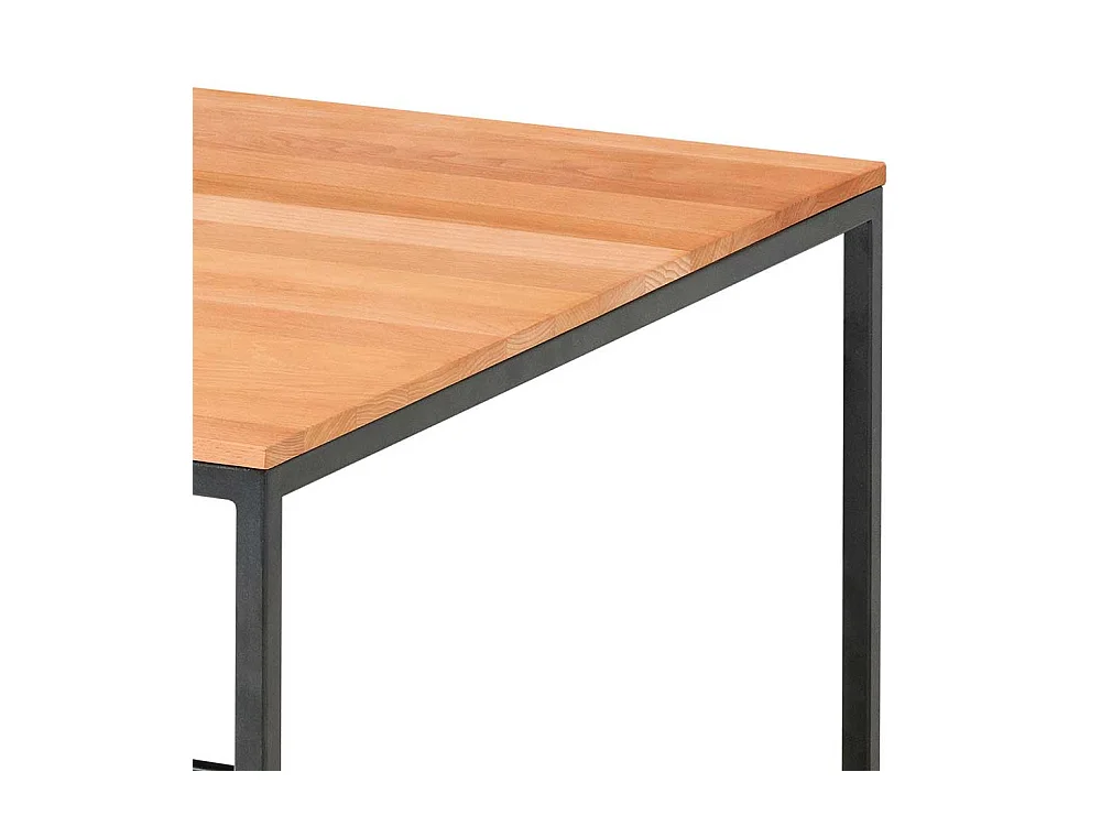 Wohnzimmertisch aus Kernbuche Massivholz und Metall modern