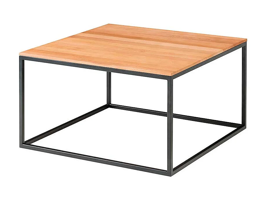 Wohnzimmertisch aus Kernbuche Massivholz und Metall modern