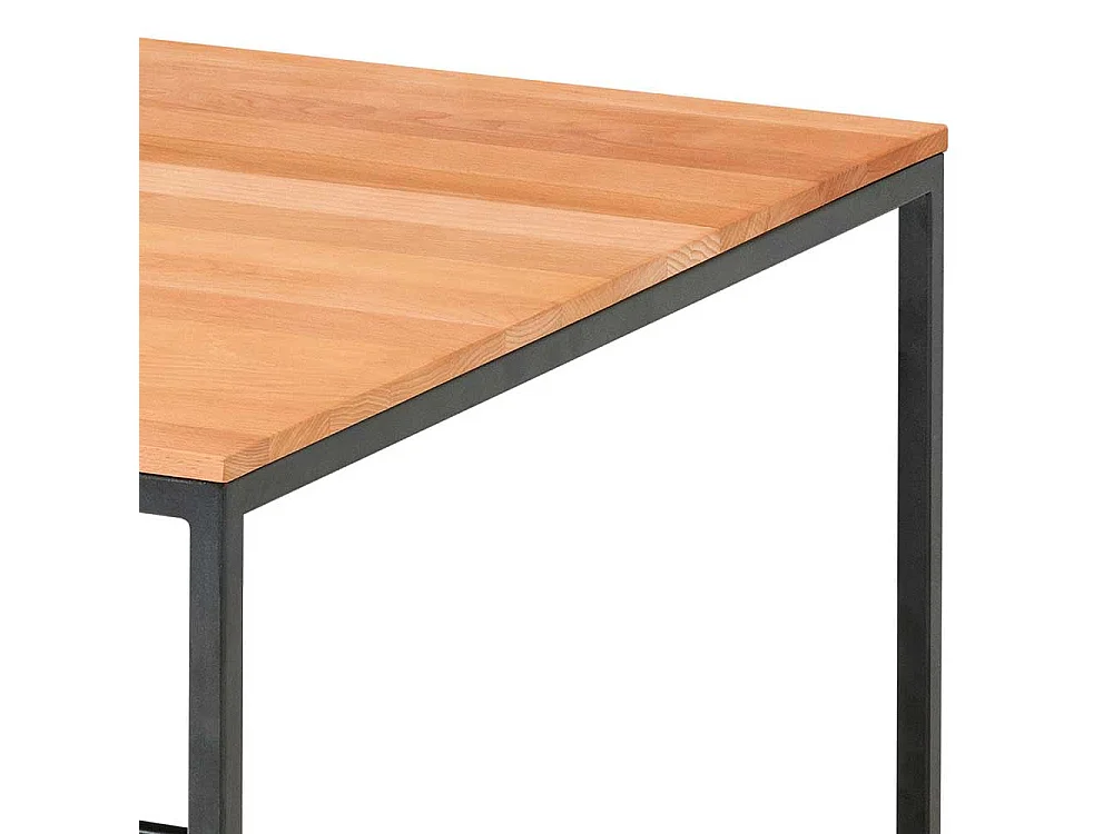 Wohnzimmertisch aus Kernbuche Massivholz und Metall modern