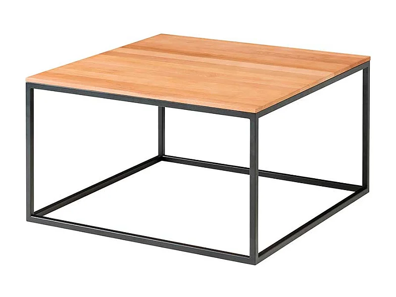 Wohnzimmertisch aus Kernbuche Massivholz und Metall modern