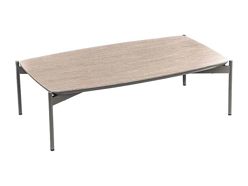 Couchtisch mit Glas beschichtet Dunkelgrau und Taupe