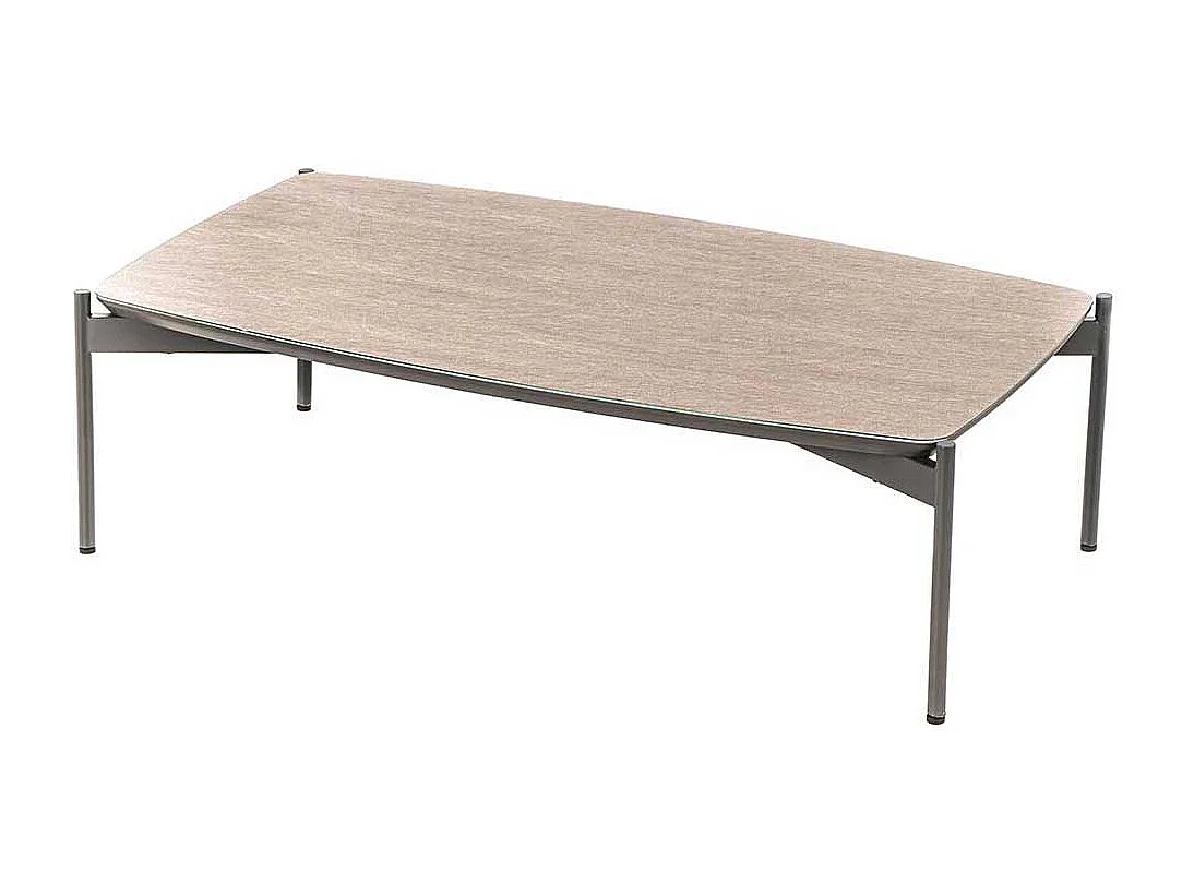 Couchtisch mit Glas beschichtet Dunkelgrau und Taupe