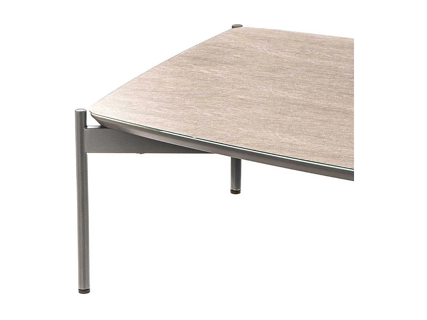 Couchtisch mit Glas beschichtet Dunkelgrau und Taupe