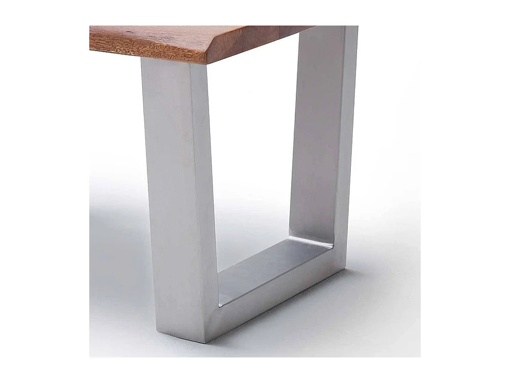 Industriestil Couchtisch mit natürlicher Baumkante Bügelgestell