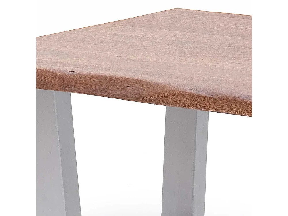 Industriestil Couchtisch mit natürlicher Baumkante Bügelgestell