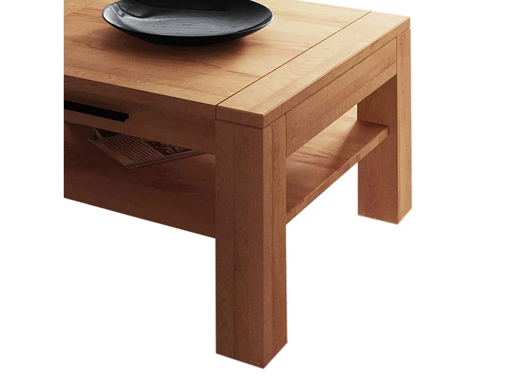 Wohnzimmertisch aus Kernbuche massiv geölt Schublade