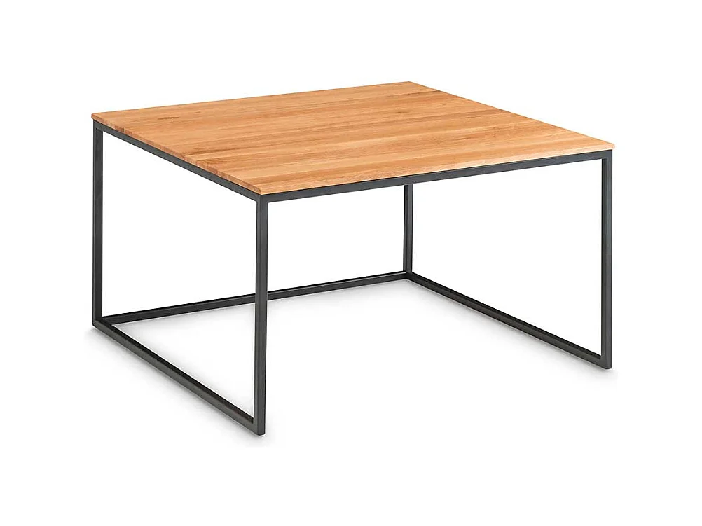 Couchtisch Set aus Asteiche Massivholz Metall (zweiteilig)