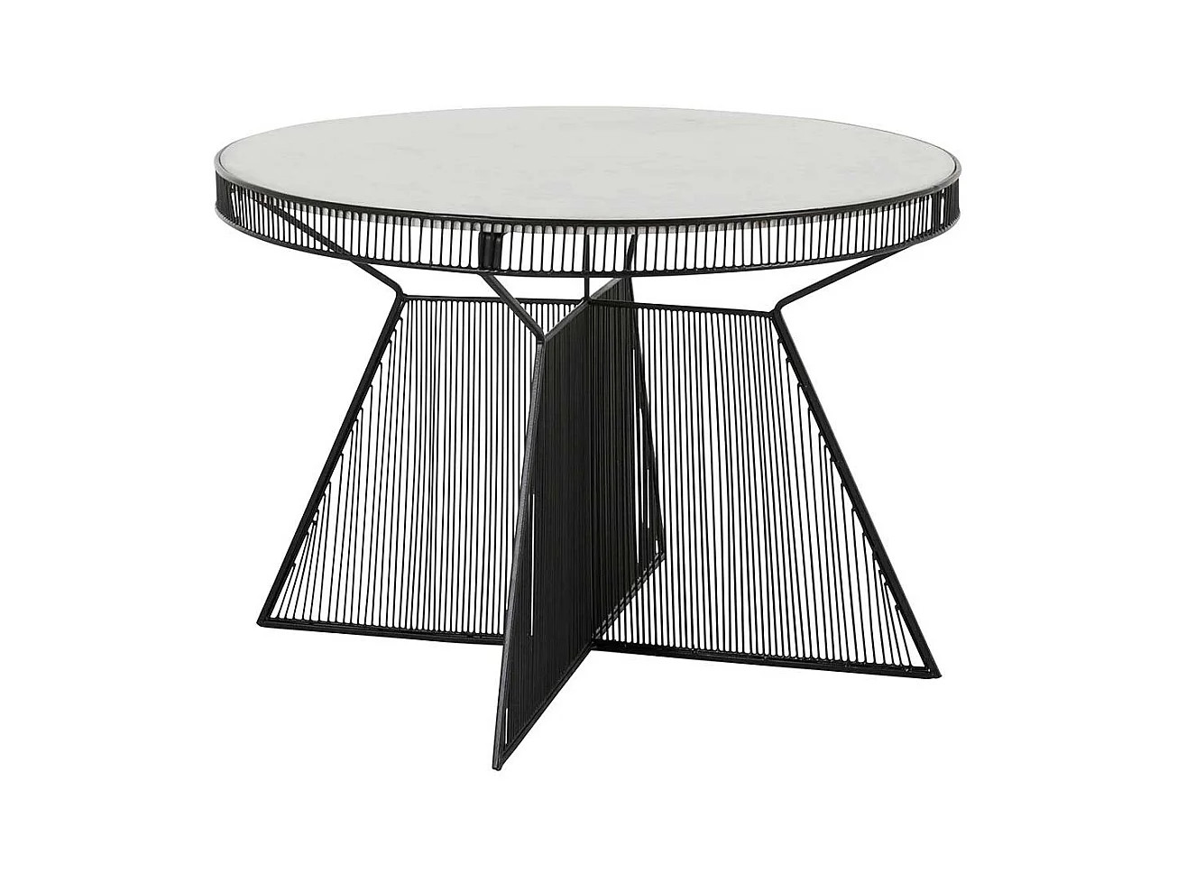 Wohnzimmer Designtisch mit Marmorplatte 77 cm Durchmesser