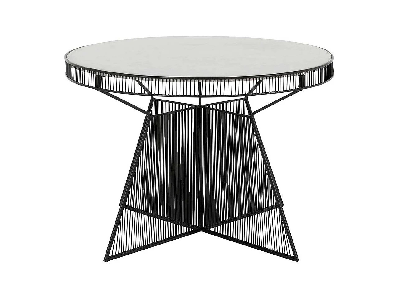 Wohnzimmer Designtisch mit Marmorplatte 77 cm Durchmesser