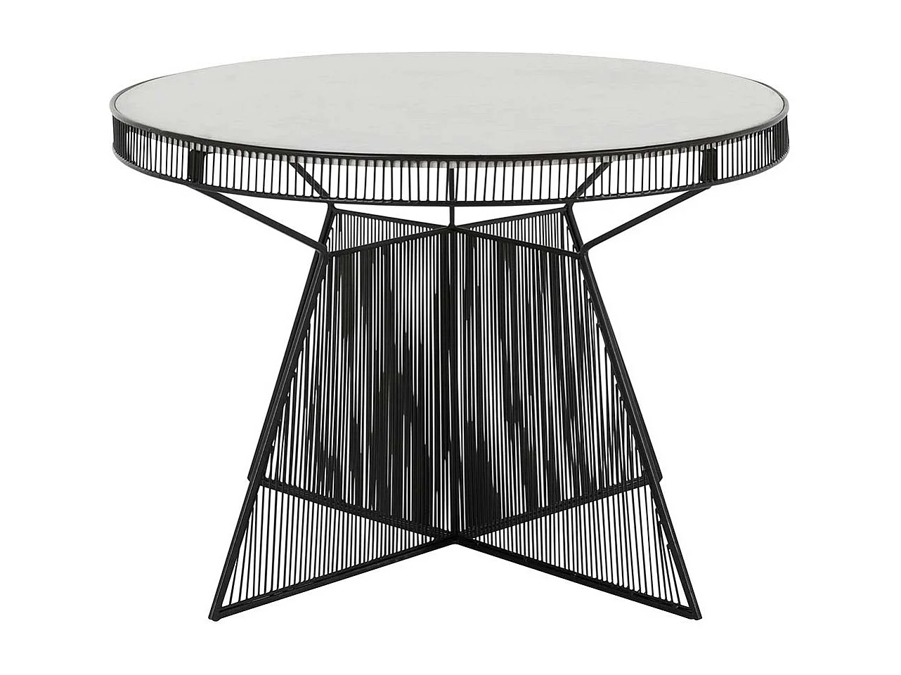 Wohnzimmer Designtisch mit Marmorplatte 77 cm Durchmesser