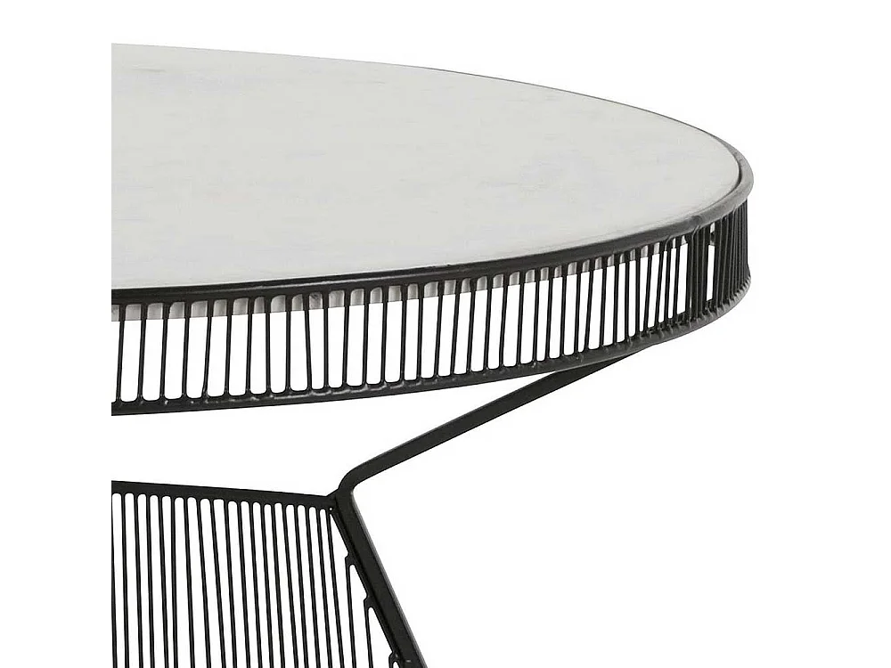 Wohnzimmer Designtisch mit Marmorplatte 77 cm Durchmesser
